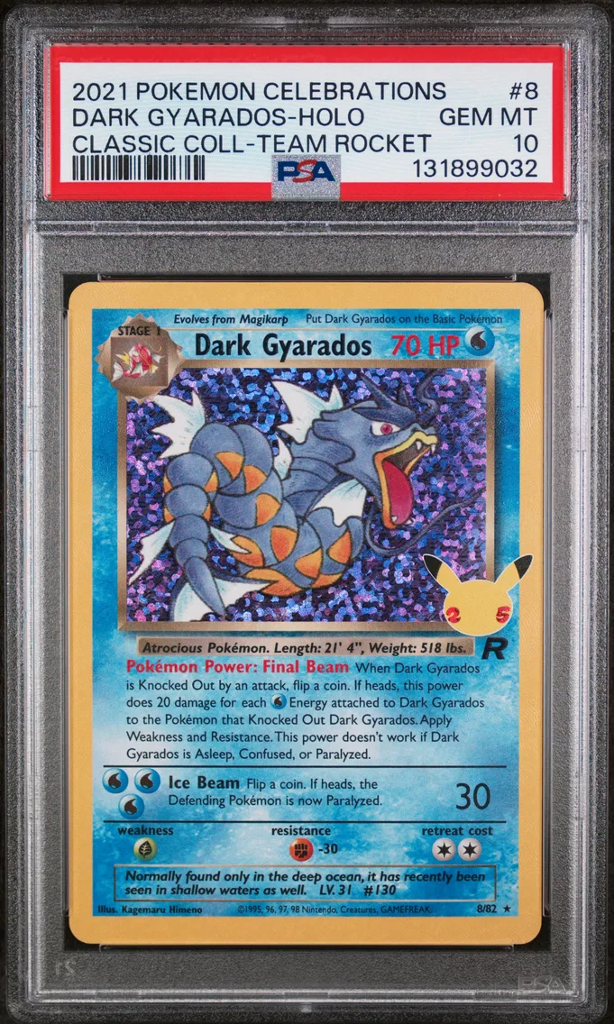 2021 #8 Dark Gyarados-Holo PSA 10 Celebrations Classic Collection