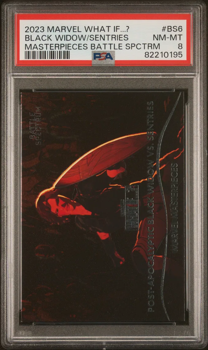 2023 #BS6 Post-Apocalyptic Black Widow vs. Sentries PSA 8 Upper Deck Marvel What If...? Marvel Masterpieces Battle Spectrum