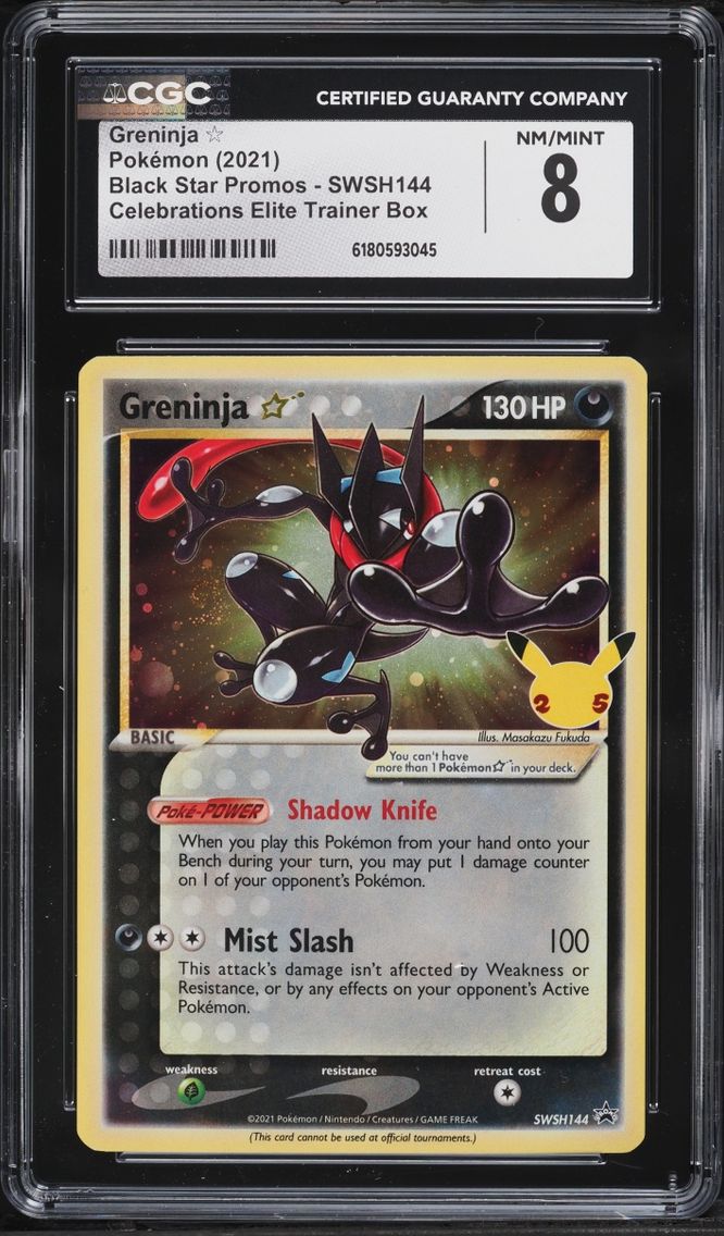 2021 Pokemon Sword & Shield Promo Celebrations ETB Holo Greninja Gold Star #SWSH144 CGC 8 NM-MT
