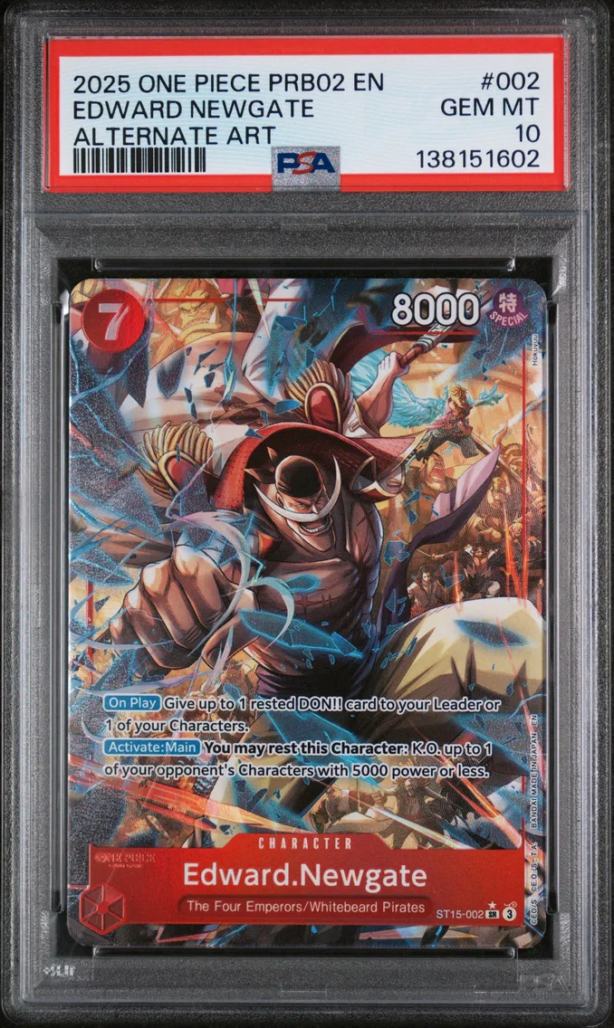 2025 #002 Edward Newgate PSA 10 One Piece PRB02-Premium Booster -One Piece Card the Best- Vol.2