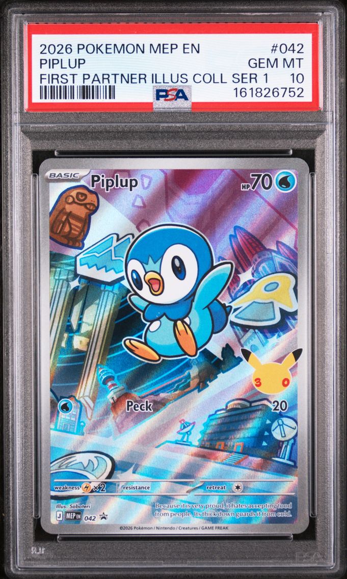 2026 #042 Piplup PSA 10 Mep EN-Me Black Star Promo