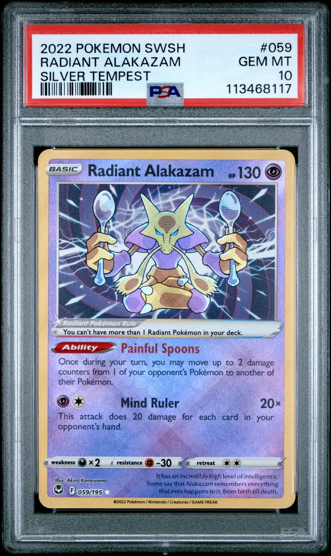 2022 #059 Radiant Alakazam PSA 1