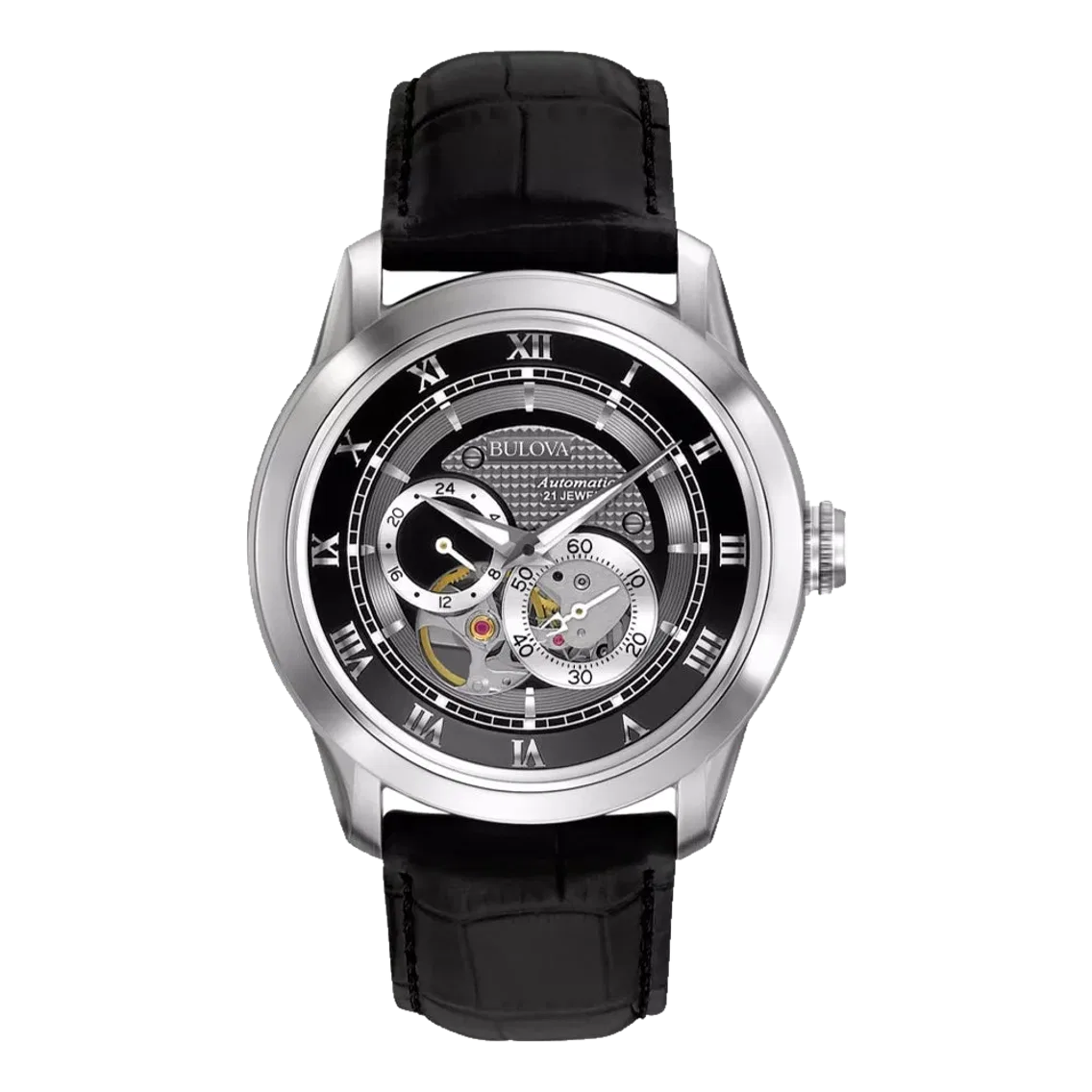 Bulova Sutton 42mm - Black on Leather Strap