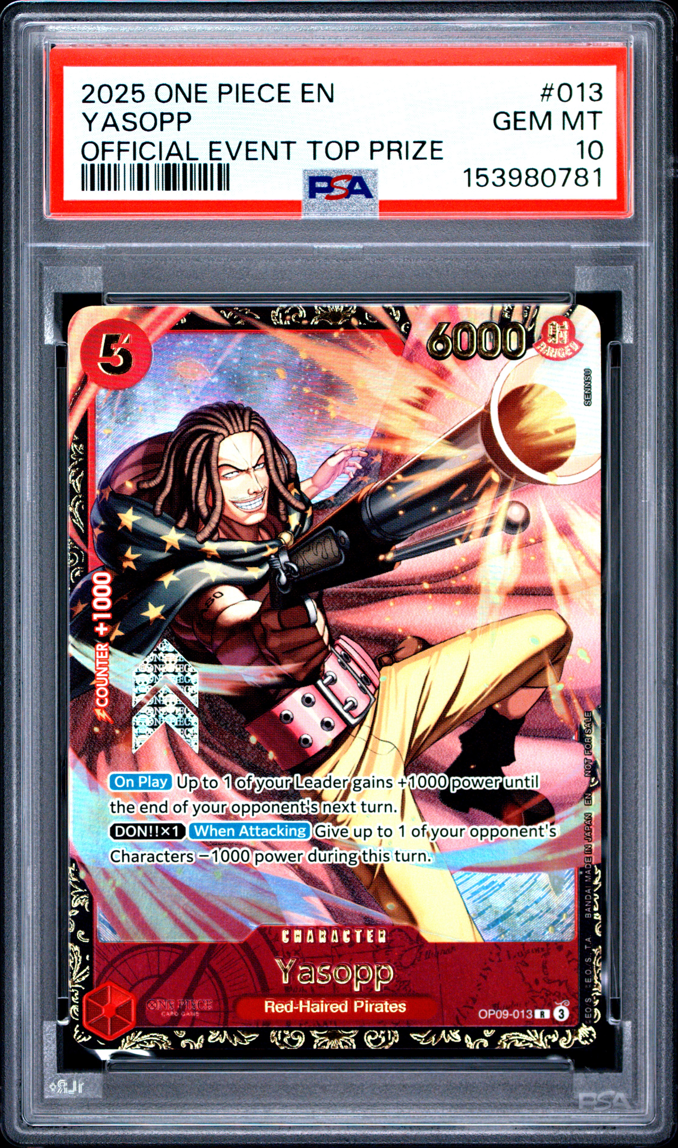 2025 #013 Yasopp PSA 10 One Piece Promos
