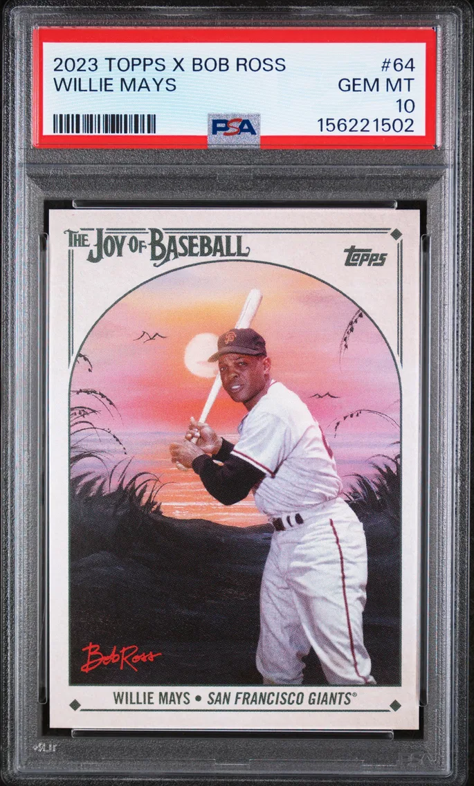 2023 #64 Willie Mays PSA 10 Topps X Bob Ross the Joy of Baseball