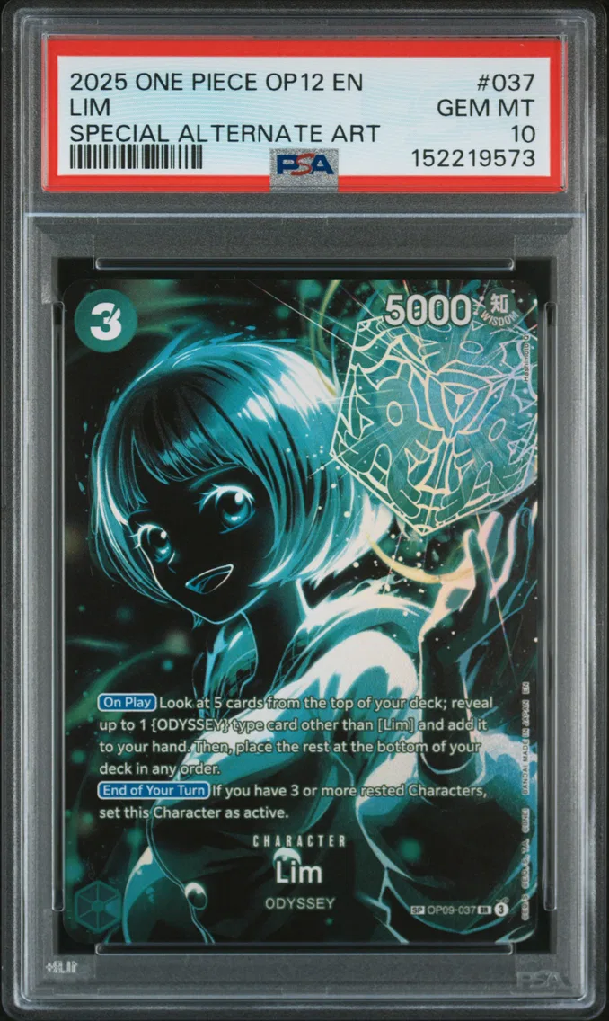 2025 #037 Lim PSA 10 One Piece OP12-Legacy of the Master