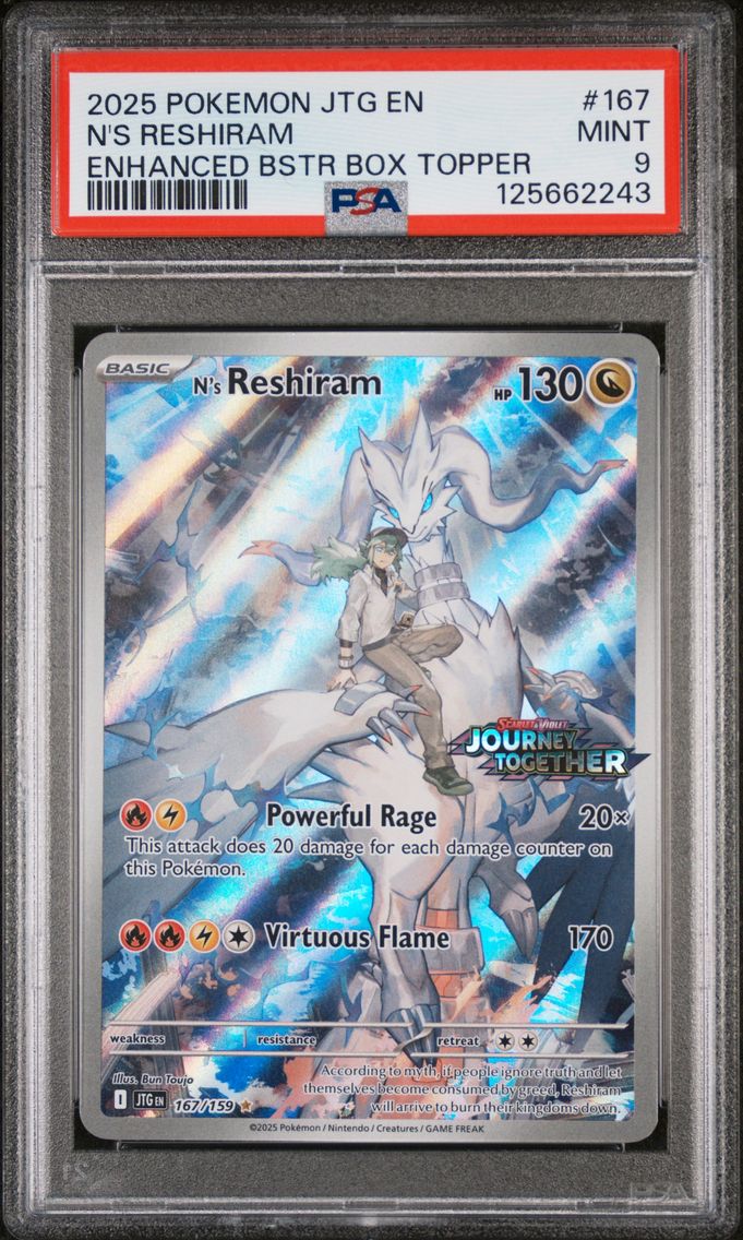 2025 #167 N's Reshiram PSA 9 Jtg EN-Journey Together Pokemon