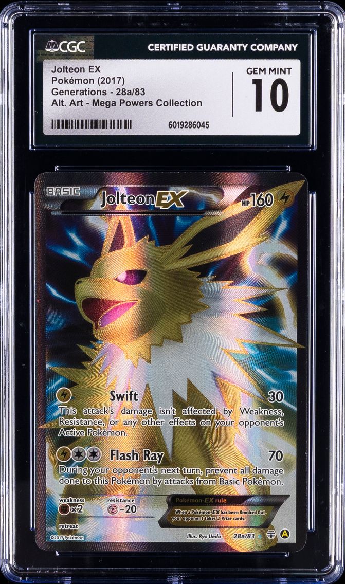 2017 #28a Full Art/Jolteon EX CGC 10 Mega Powers Collection Promo Pokemon