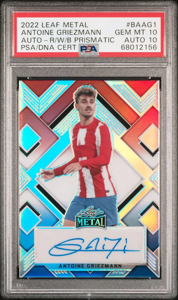 2022 #BAAG1 Antoine Griezmann PSA 10 Leaf Metal Autographs