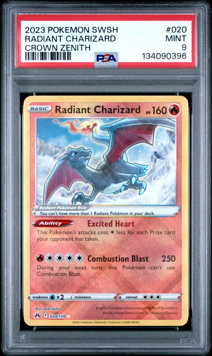 2023 #020 Radiant Charizard PSA 9 Sword and Shield Crown Zenith Pokemon