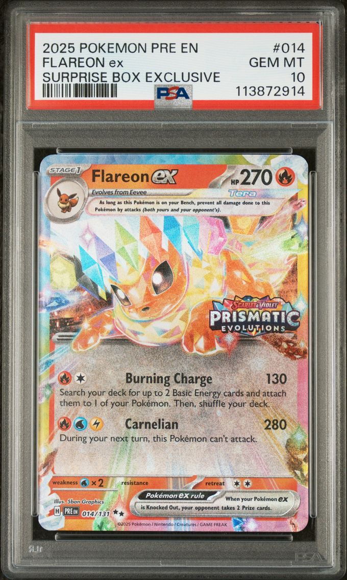 2025 #014 Flareon EX PSA 10 Pre EN-Prismatic Evolutions