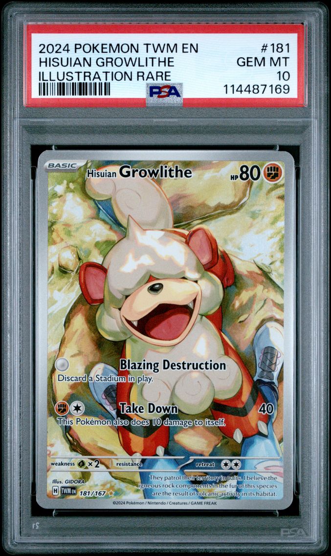 2024 #181 Hisuian Growlithe PSA 10 Twm EN-Twilight Masquerade