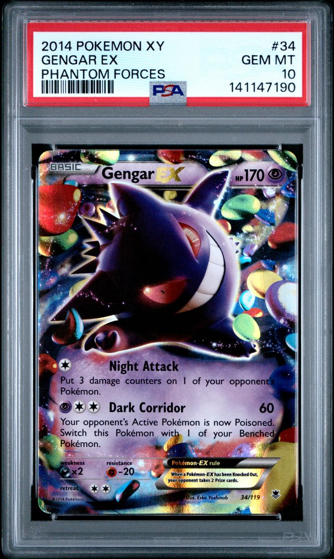 2014 #34 Gengar EX PSA 10 XY Phantom Forces