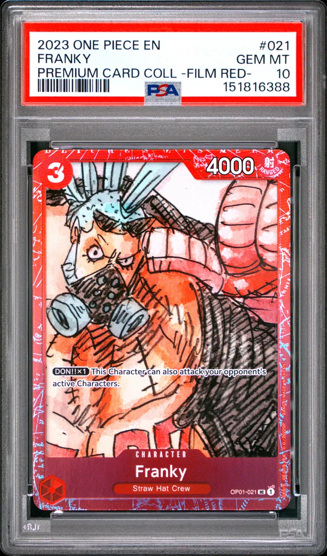 2023 #021 Franky PSA 10 One Piece Premium Card Collection -One Piece Film Red-