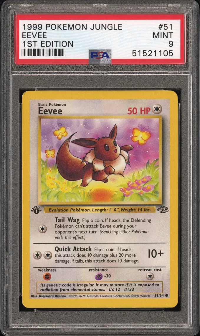 1999 #51 Eevee 1st Edition PSA 9 Jungle