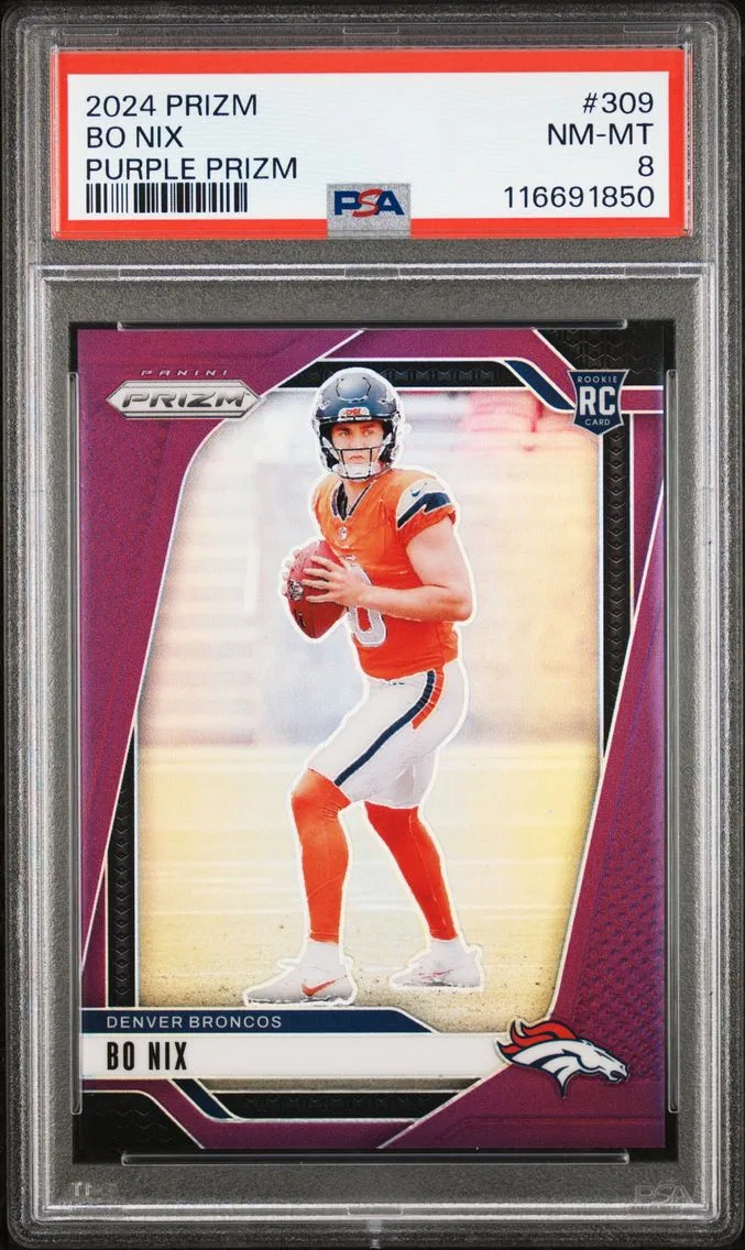 2024 #309 Bo Nix PSA 8 Panini Prizm