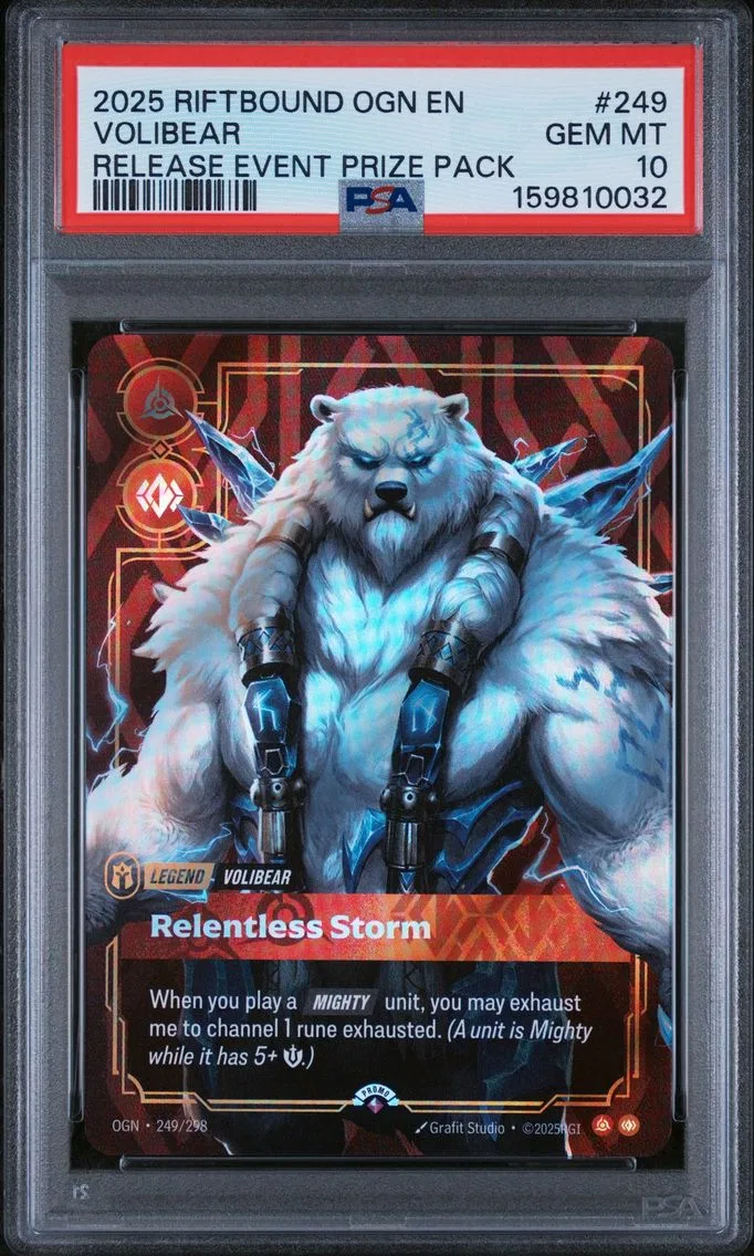 2025 #249 Volibear - Relentless Storm PSA 10 Riftbound: League of Legends Ogn-Origins