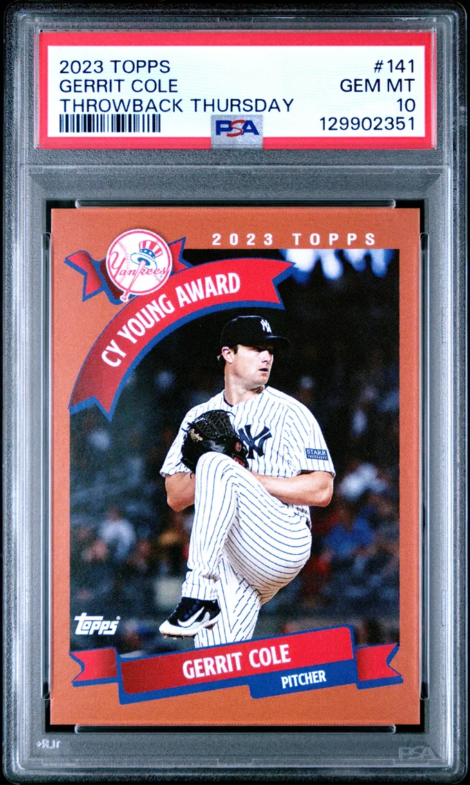 2023 #141 Gerrit Cole PSA 10 Topps Throwback Thursday