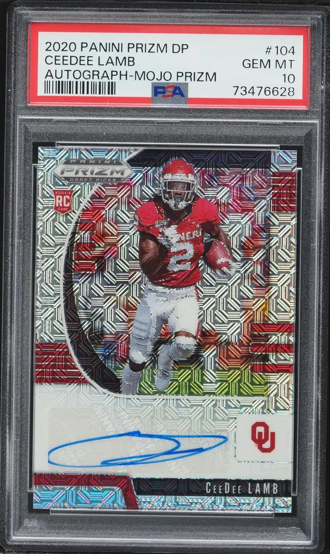 2020 #104 Ceedee Lamb PSA 10 Panini Prizm Draft Picks Football