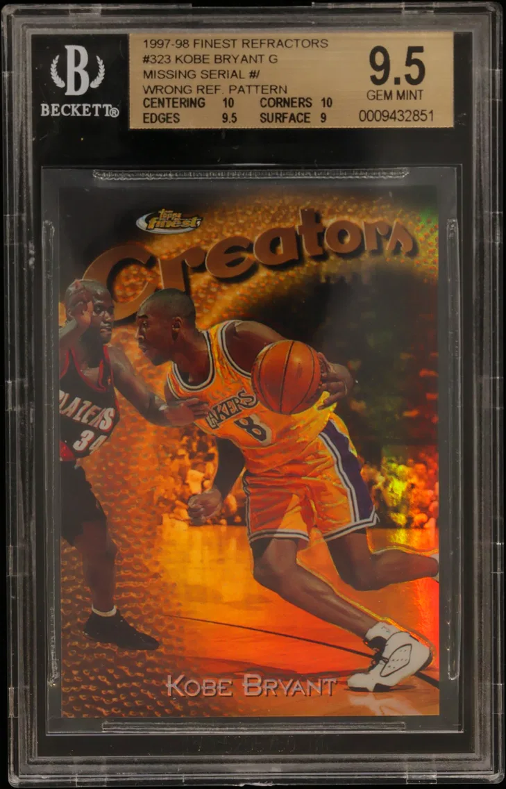 1997 #323 Kobe Bryant G (Missing Serial Number) BGS 9.5 Finest Refractors