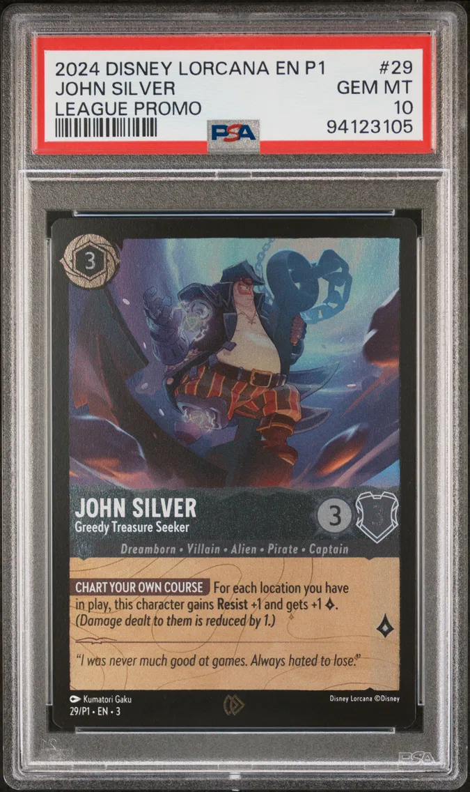 2024 #29 John Silver - Greedy Treasure Seeker PSA 10 Disney Lorcana EN P1-Promo