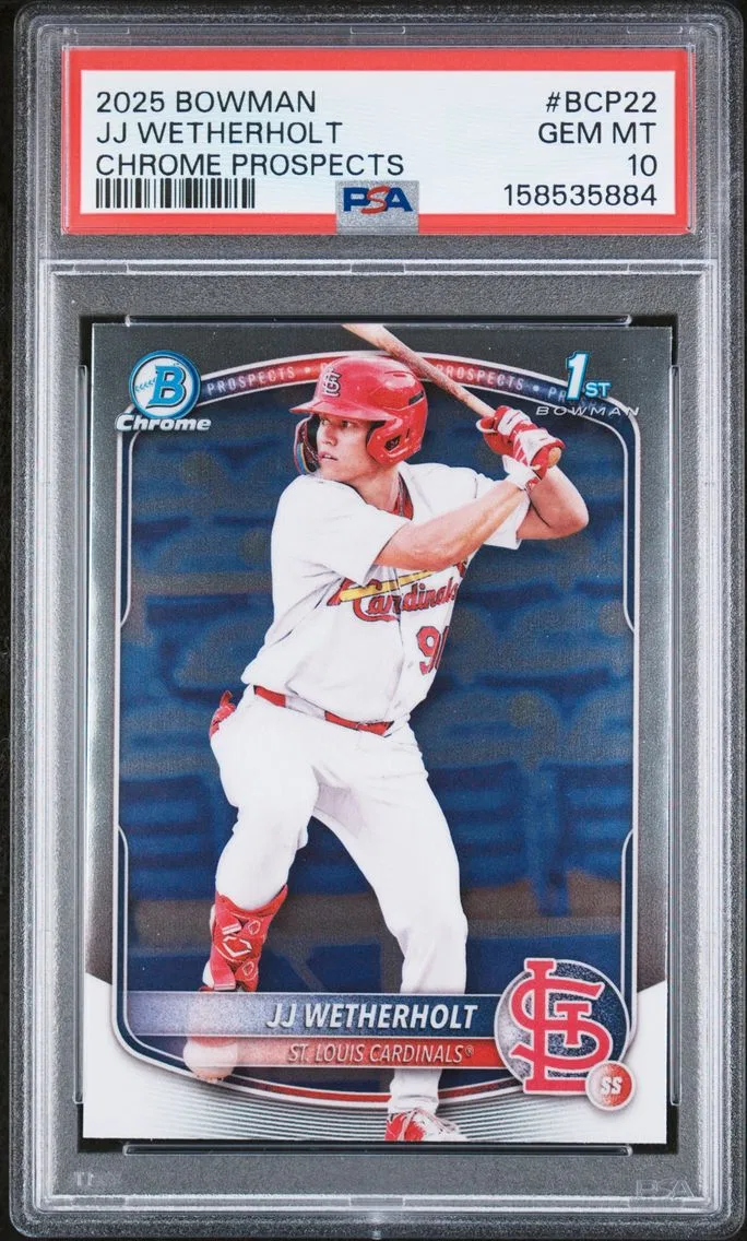 2025 #BCP22 JJ WETHERHOLT PSA 10 Bowman Chrome Prospects