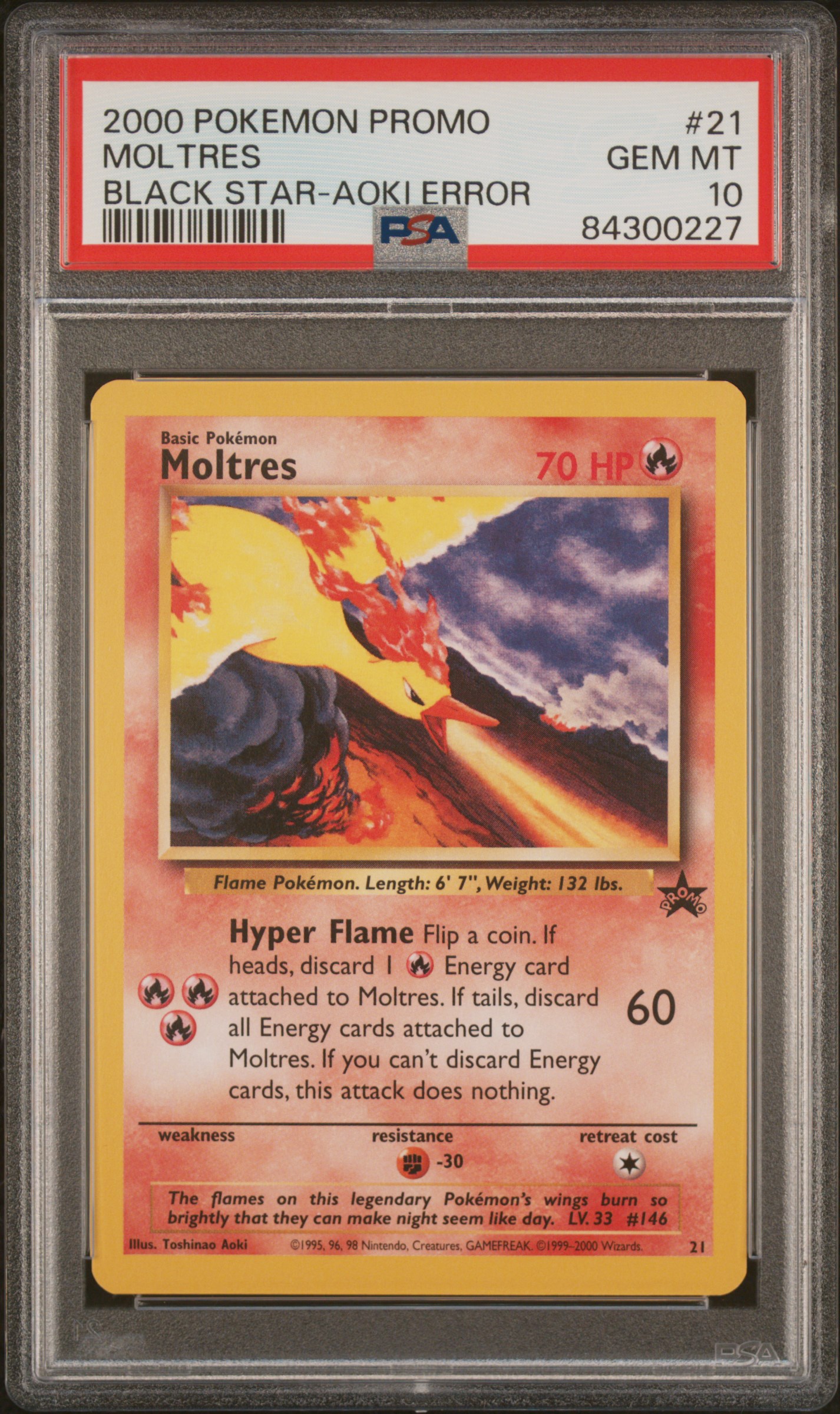 2000 #21 Moltres PSA 10 Promo Black Star