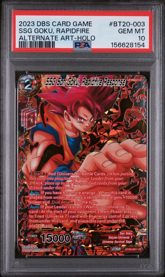 2023 #BT20-003 Ssg Goku, Rapidfire #bt20-003 PSA 10 Dragon Ball Super Card Game Series 20 Power Absorbed