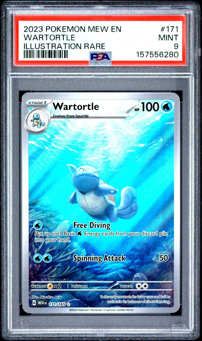 2023 #171 Wartortle PSA 9 Mew EN-151