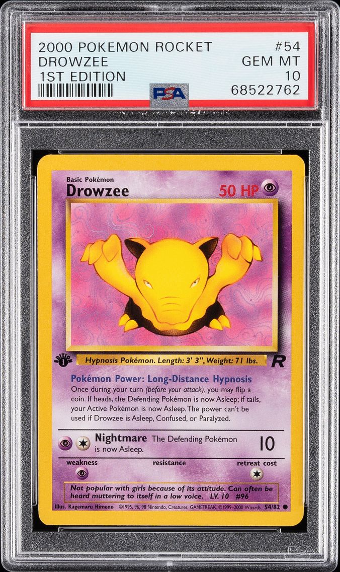 2000 #54 DROWZEE PSA 10 POKEMON ROCKET | 1ST EDITION