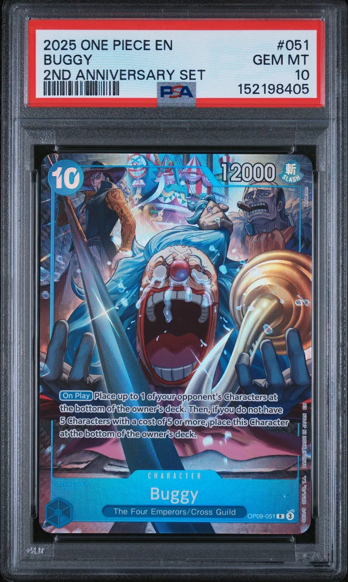 2025 #051 Buggy PSA 10 One Piece English Version 2nd Anniversary Set