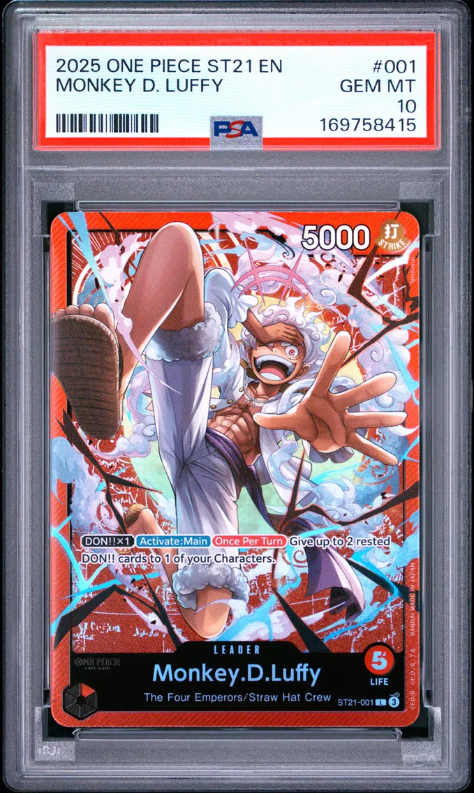 2025 #001 Monkey D. Luffy PSA 10 One Piece Starter Deck ST21-EX Gear 5