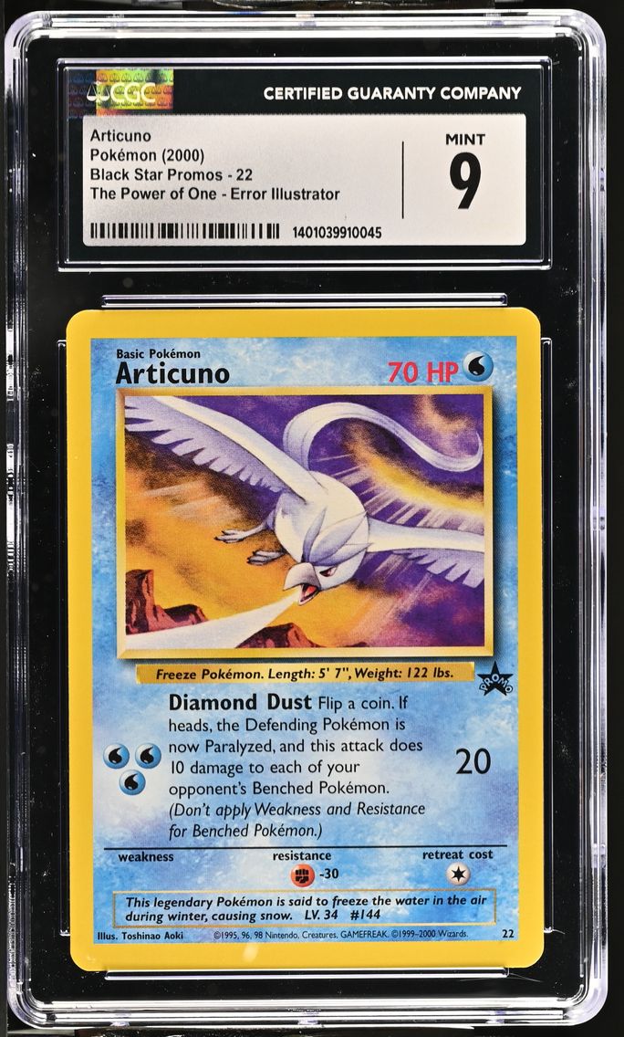 2000 #22 Articuno CGC 9 Black Star Promos - WotC - English