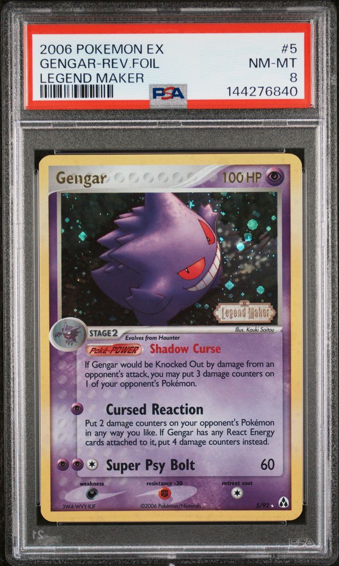 2006 #5 Gengar-Reverse Foil PSA 8 EX Legend Maker Pokemon