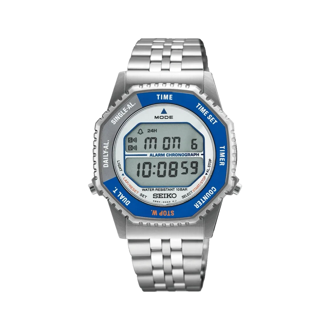 Seiko SMGG21 Digital Quartz Chronograph 37mm - Blue on Bracelet