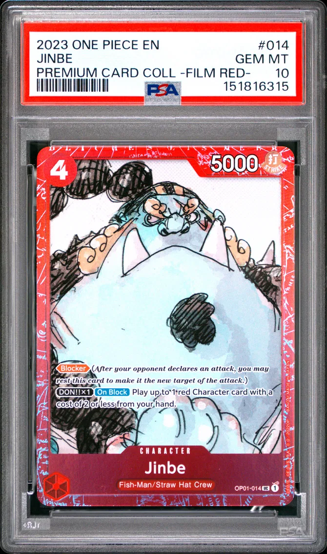 2023 #014 Jinbe PSA 10 One Piece Premium Card Collection -One Piece Film Red-