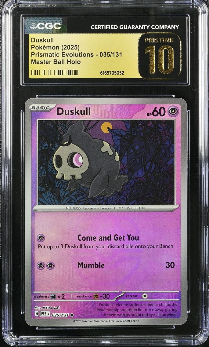 2025 #035 Duskull CGC 10 Pristine Prismatic Evolutions - PRE EN - English
