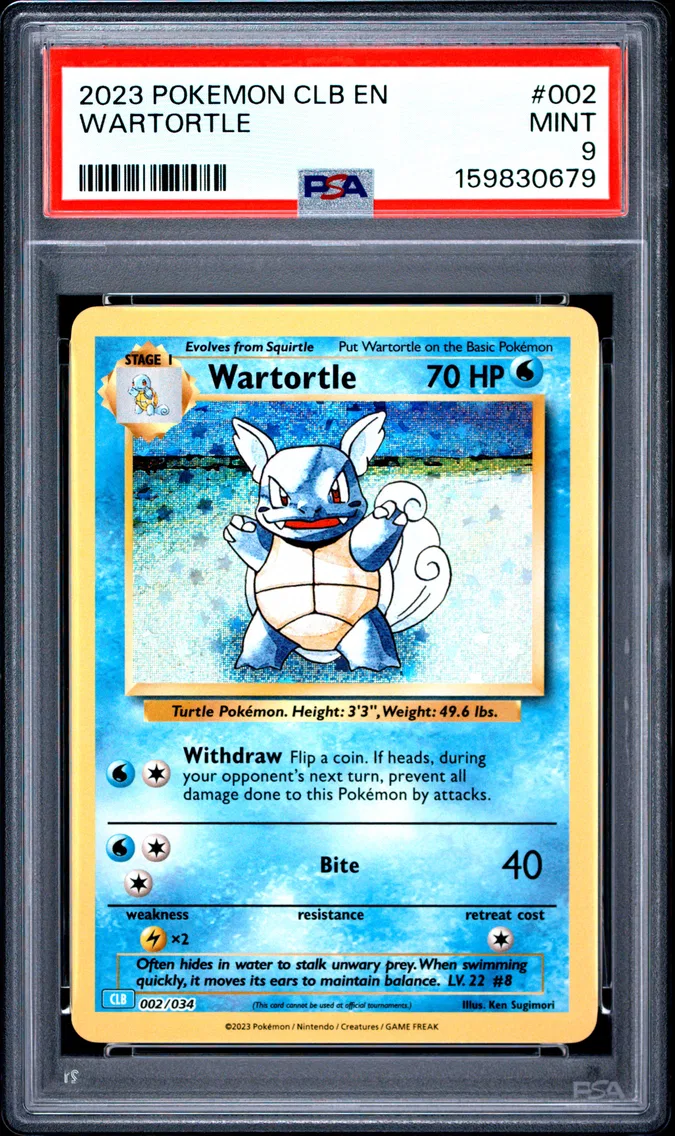 2023 #002 Wartortle PSA 9 Clb-Trading Card Game Classic Blastoise & Suicune EX Deck