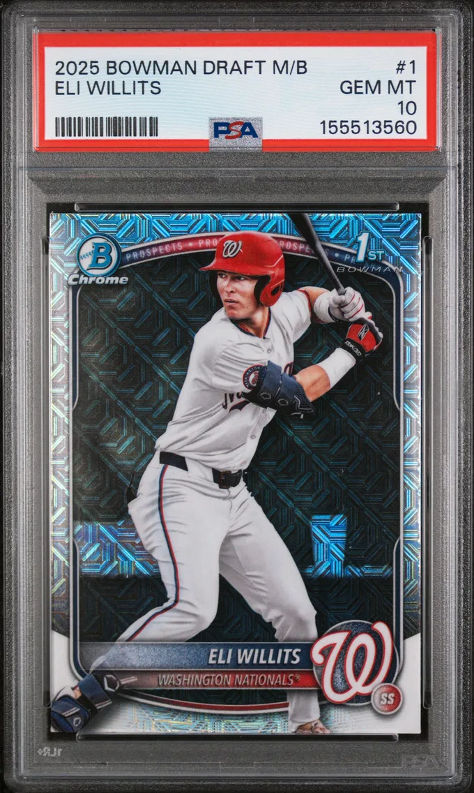 2025 #1 Eli Willits PSA 10 Bowman Draft Mega Box Chrome Prospects