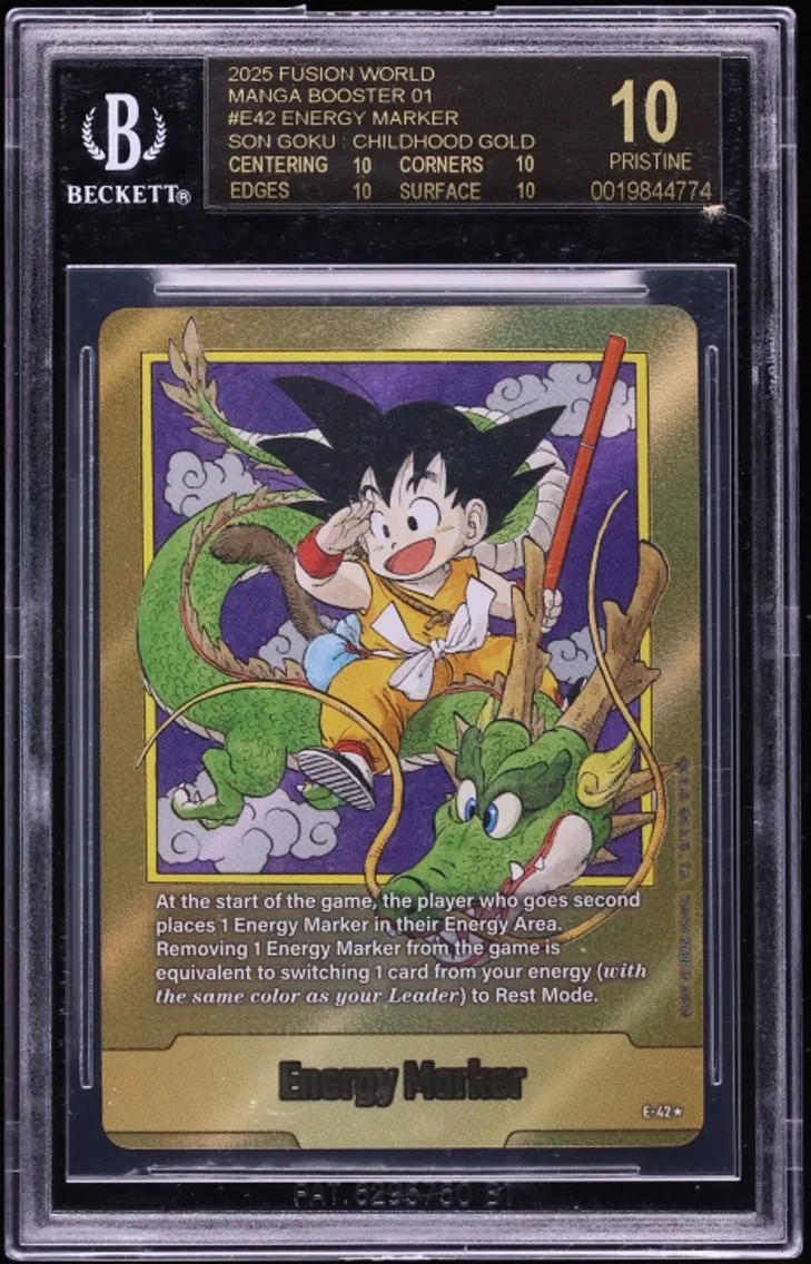 2025 #E-42 Goku Childhood BGS 10 DBS Fusion World Manga 01 Energy Marker Gold
