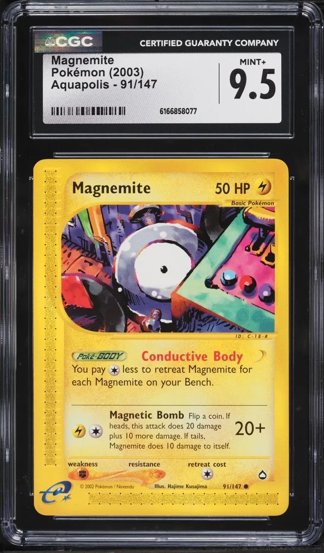 2003 Pokemon Aquapolis Magnemite #91 CGC 9.5 MINT+