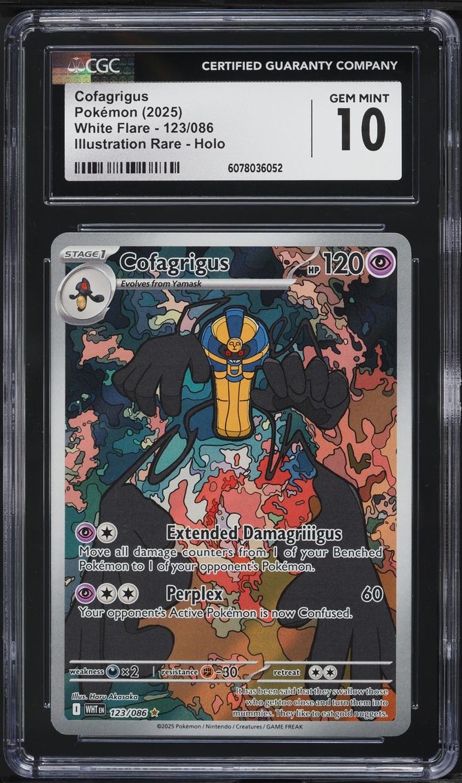 2025 #123 Cofagrigus CGC 10 White Flare - WHT EN - English Pokemon