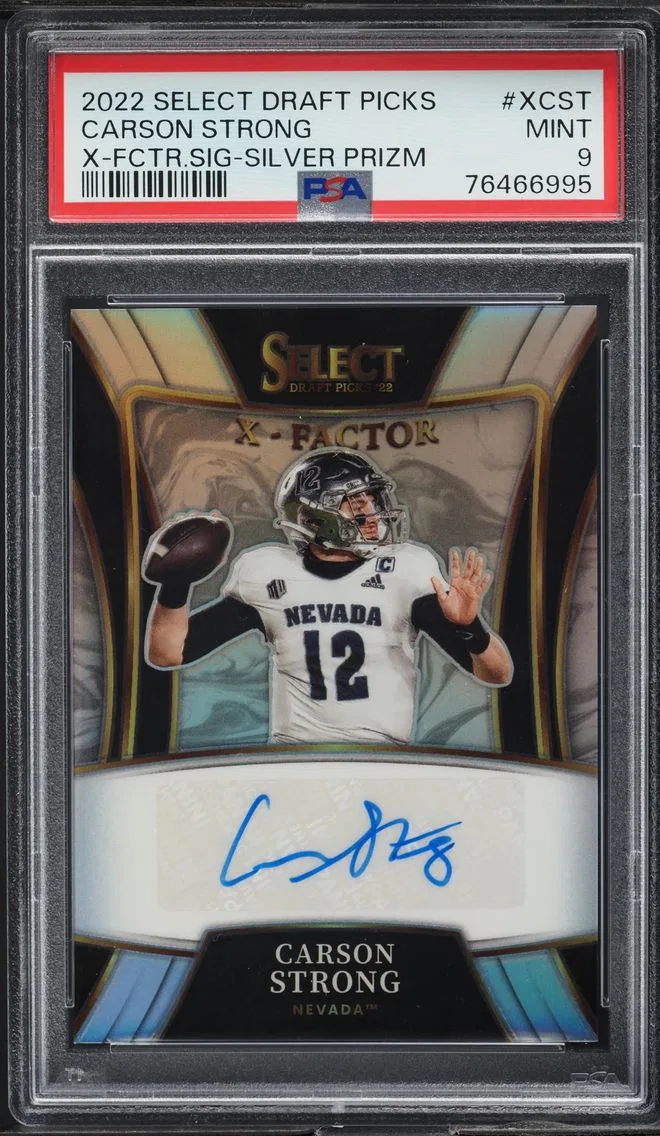2022 Select Draft Picks X-Factor Silver Prizm Carson Strong RC AUTO #XCST PSA 9