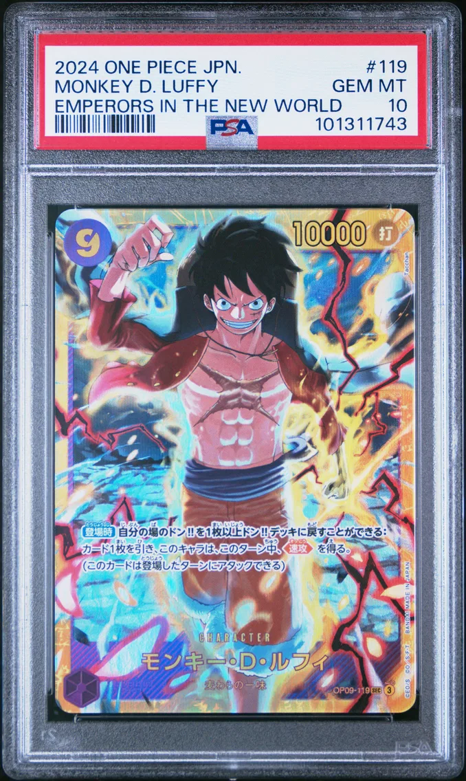 2024 #119 Monkey D. Luffy PSA 10 One Piece Japanese OP09-Emperors in the New World