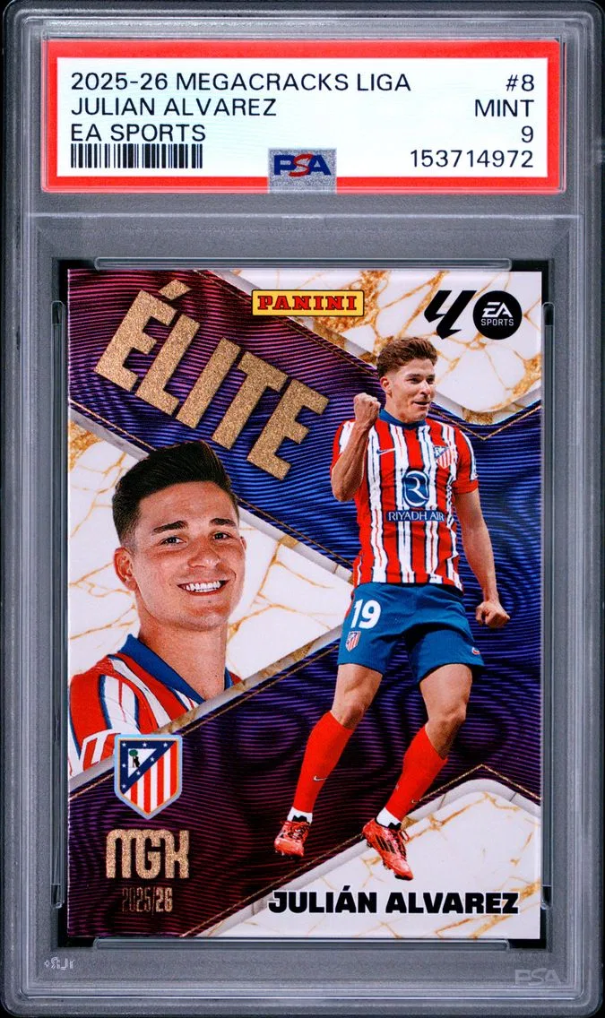 2025 #8 Julian Alvarez PSA 9 Panini Megacracks Mgk Laliga EA Sports