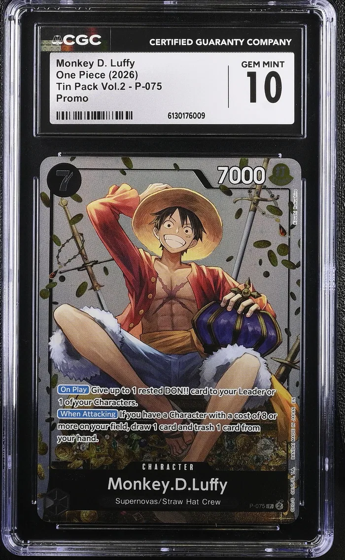 2026 #P-075 Monkey D. Luffy CGC 10 Tin Pack Vol.2 (Coins In BG) - English