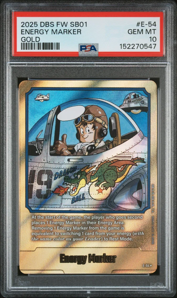 2025 #E-54 Energy Marker PSA 10 Dragon Ball Super Card Game Fusion World Manga Booster 01