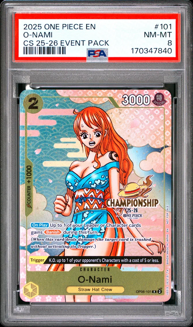 2025 #101 O-Nami PSA 8 One Piece Championship 2025-26 Event Pack