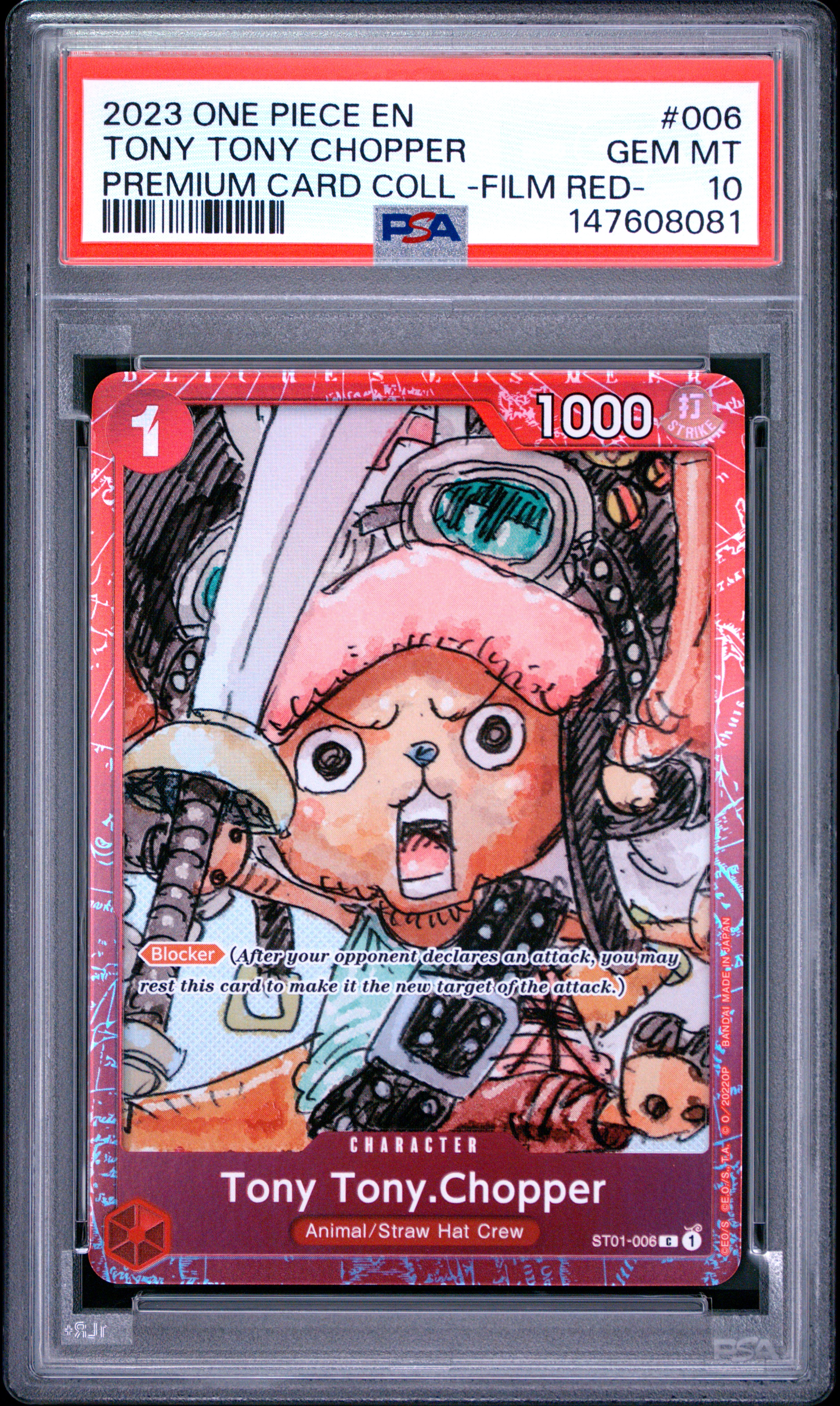 2023 #006 Tony Tony Chopper PSA 10 One Piece Premium Card Collection -One Piece Film Red-