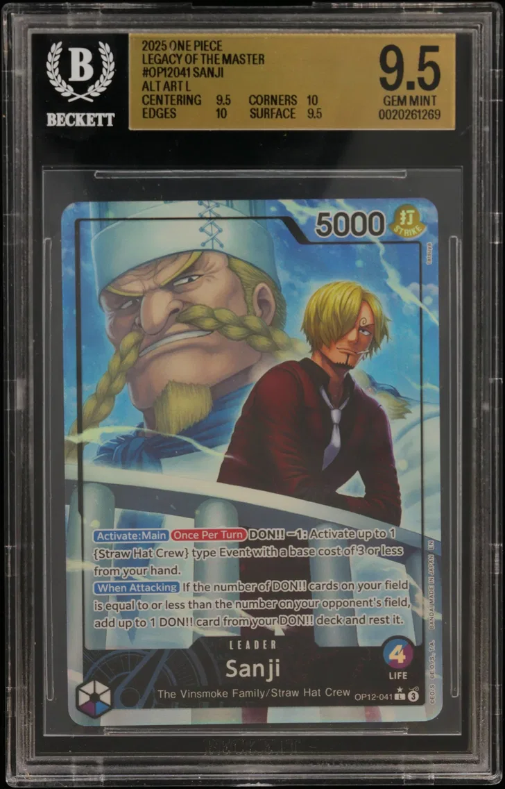 2025 #OP12041 Sanji ALT ART L BGS 9.5 One Piece Card Game Legacy of the Master